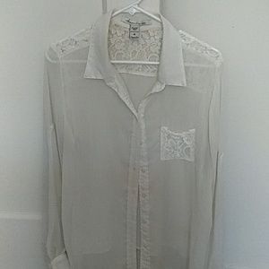 White see through blouse